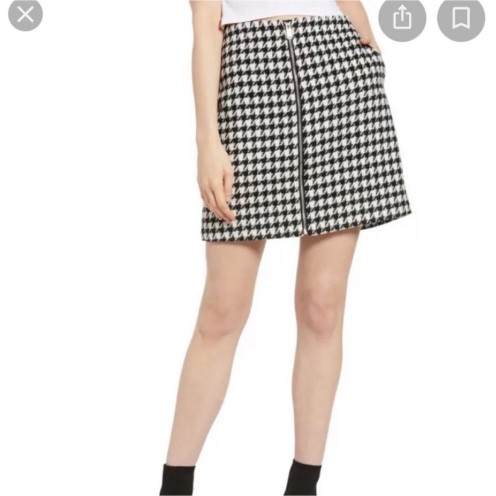 Vero Moda Nordstrom Black and White Houndstooth Skirt